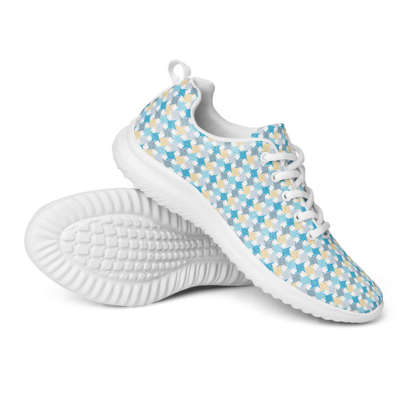HA!LO Aqua Diamond Pattern — Men's Canvas Athletic Sneaker