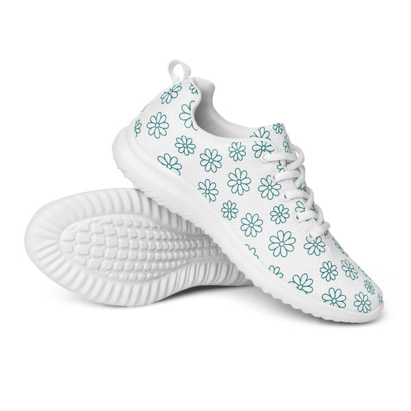 HA!LO Teal Flower Doodle — Men's Canvas Athletic Sneaker