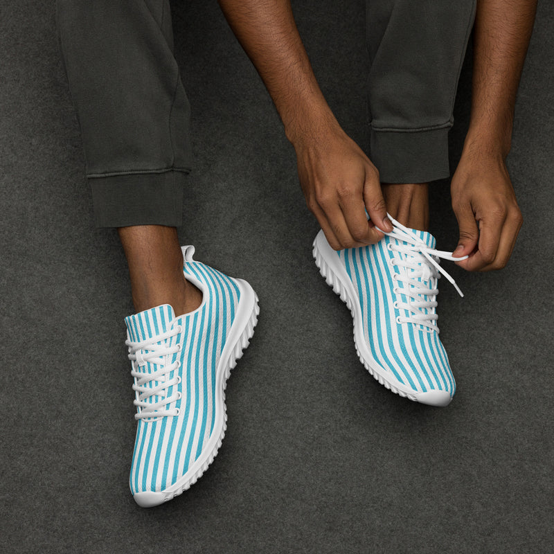 Aqua Stripe Athletic #131 - Opposite Side | HA!LO Canvas Sneakers
