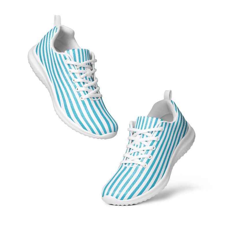 Aqua Stripe Athletic #131 - Top Down View | HA!LO Canvas Sneakers