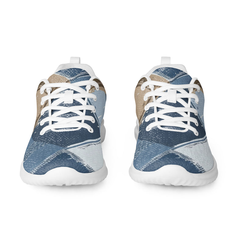 Blue Denim Patch Athletic #152 - Front View | HA!LO Canvas Sneakers