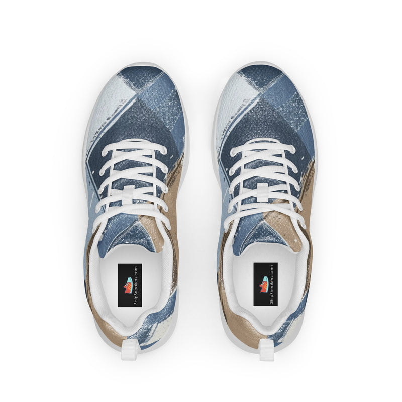 Blue Denim Patch Athletic #152 - Back View | HA!LO Canvas Sneakers