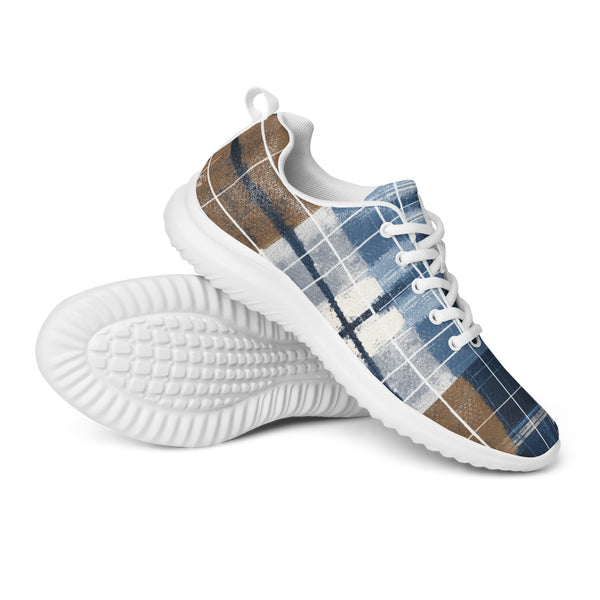 HA!LO Country Blue Plaid — Men's Canvas Athletic Sneaker