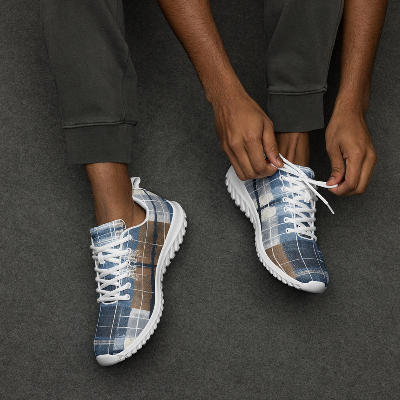 Country Blue Plaid Athletic #154 - Opposite Side | HA!LO Canvas Sneakers