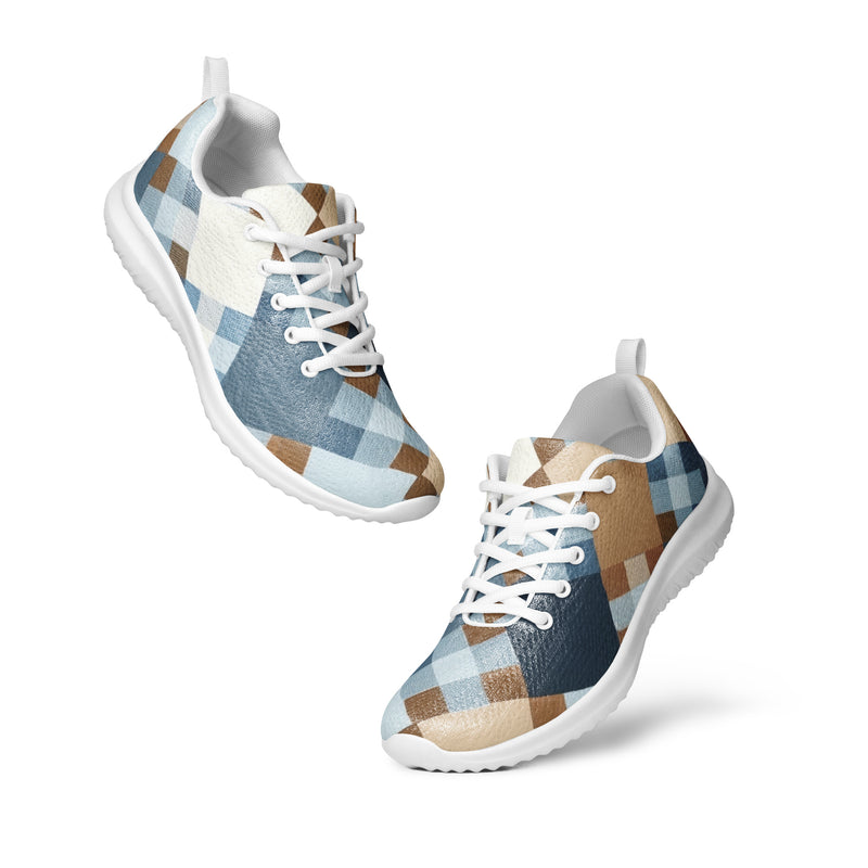 Denim Patchwork Athletic #155 - Top Down View | HA!LO Canvas Sneakers
