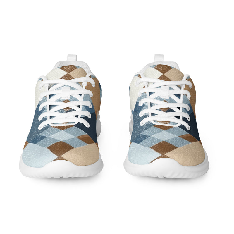 Denim Patchwork Athletic #155 - Front View | HA!LO Canvas Sneakers