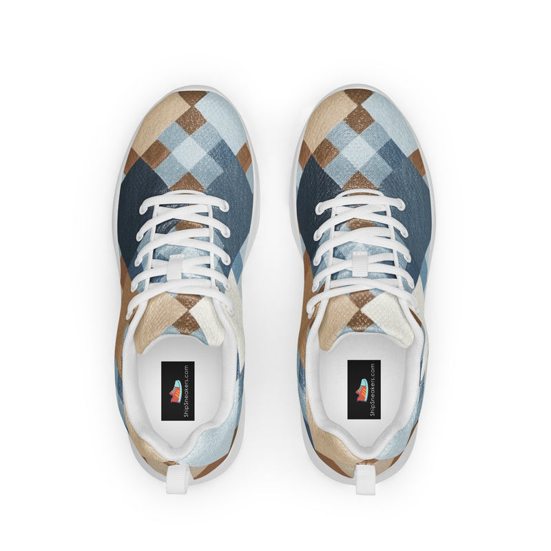 Denim Patchwork Athletic #155 - Back View | HA!LO Canvas Sneakers