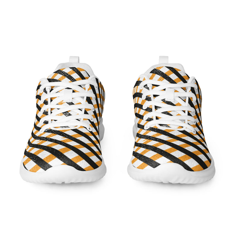 Mustard Buffalo Check Athletic #157 - Front View | HA!LO Canvas Sneakers