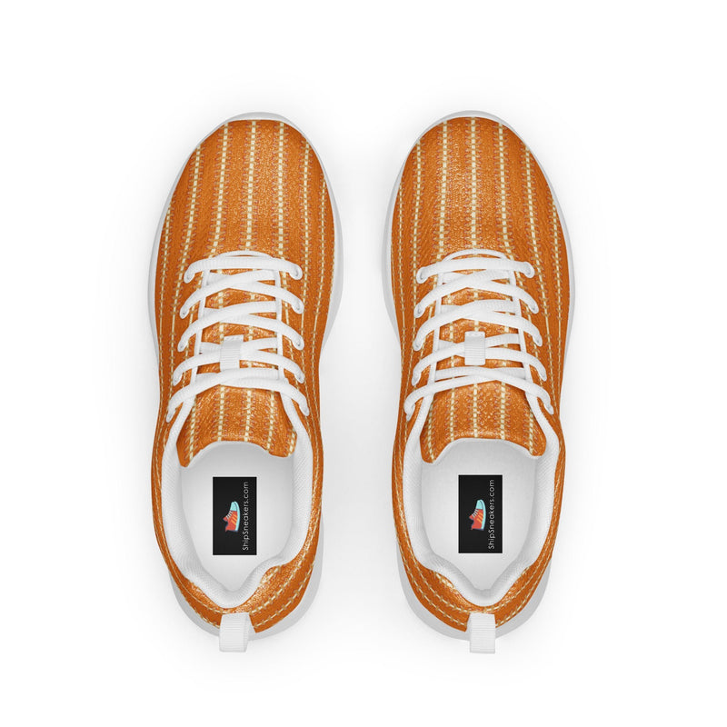 Orange Pinstripe Athletic #164 - Back View | HA!LO Canvas Sneakers