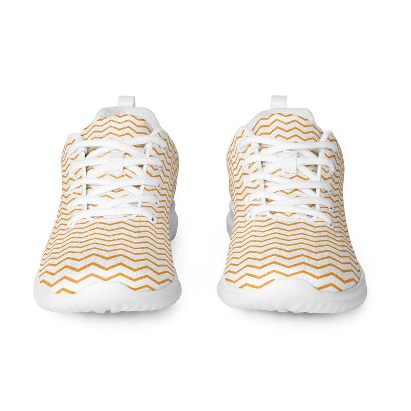 Cream Chevron Athletic #165 - Front View | HA!LO Canvas Sneakers