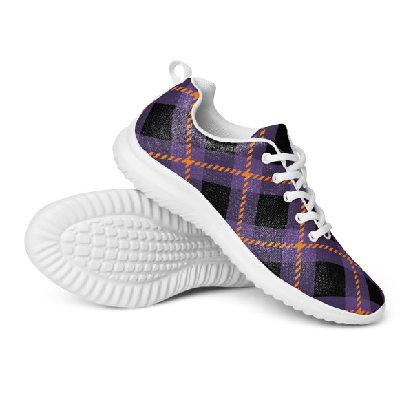 HA!LO Navy Purple Plaid — Men's Canvas Athletic Sneaker