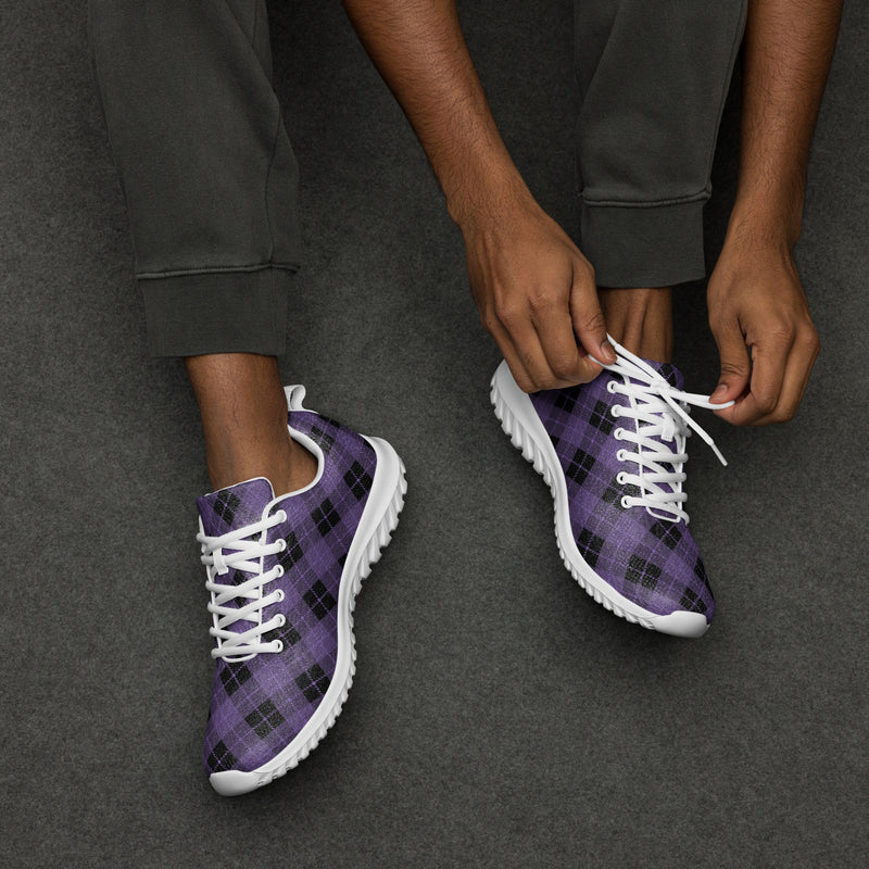 Dark Purple Plaid Athletic #180 - Opposite Side | HA!LO Canvas Sneakers