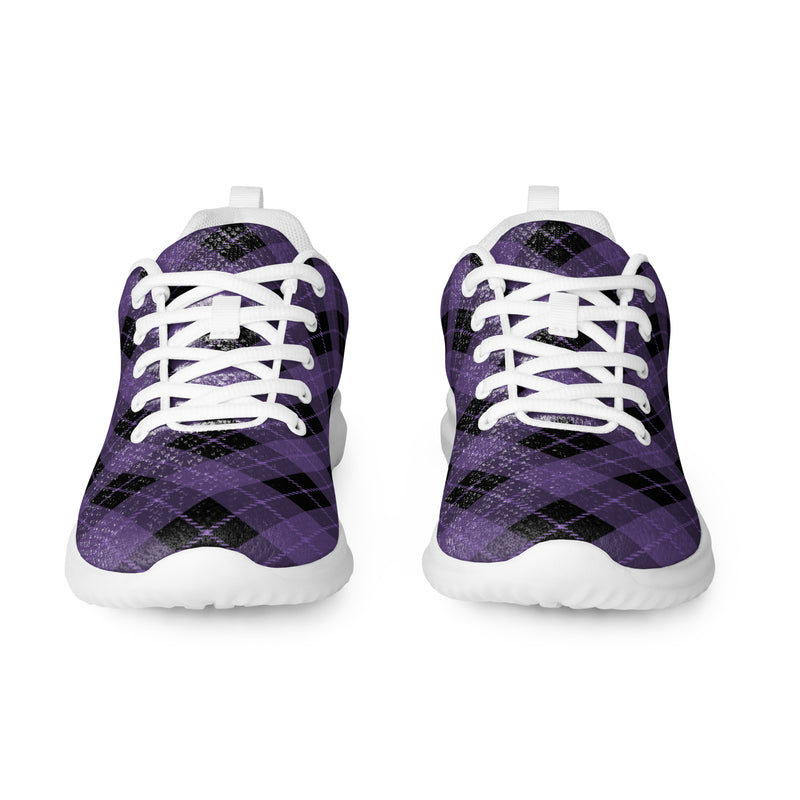 Dark Purple Plaid Athletic #180 - Front View | HA!LO Canvas Sneakers