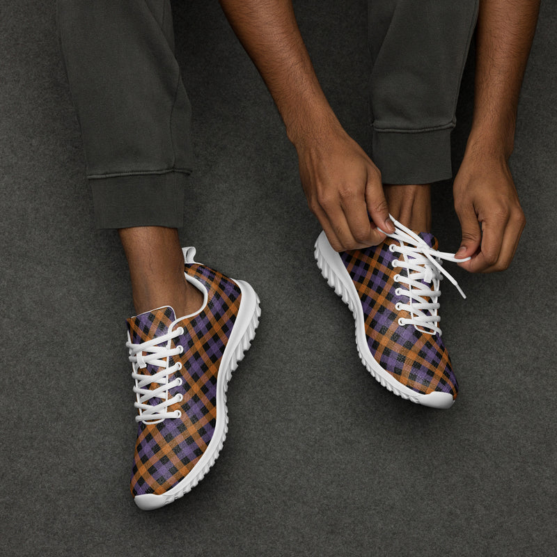 Dark Navy Plaid Athletic #181 - Opposite Side | HA!LO Canvas Sneakers