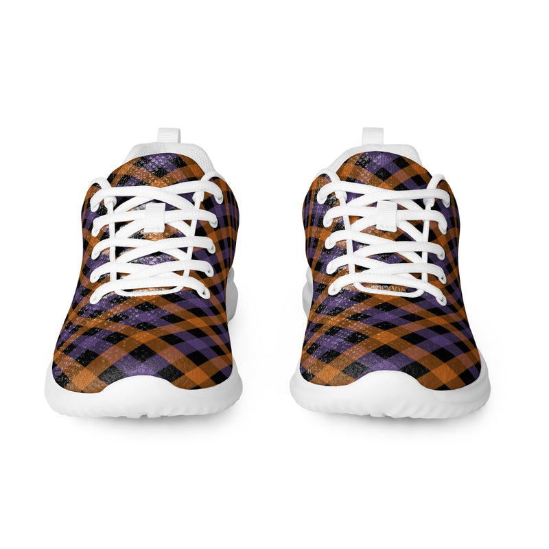 Dark Navy Plaid Athletic #181 - Front View | HA!LO Canvas Sneakers