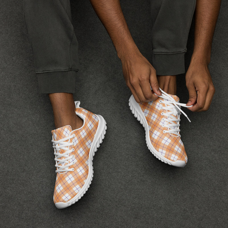 Peach Check Athletic #182 - Opposite Side | HA!LO Canvas Sneakers