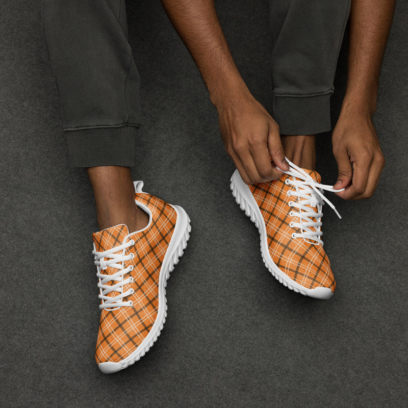 Tangerine Plaid Athletic #184 - Opposite Side | HA!LO Canvas Sneakers