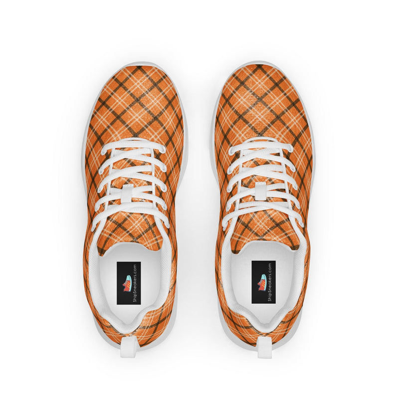 Tangerine Plaid Athletic #184 - Back View | HA!LO Canvas Sneakers