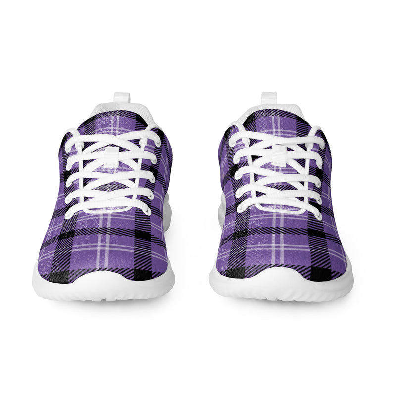 Violet Plaid Athletic #185 - Front View | HA!LO Canvas Sneakers