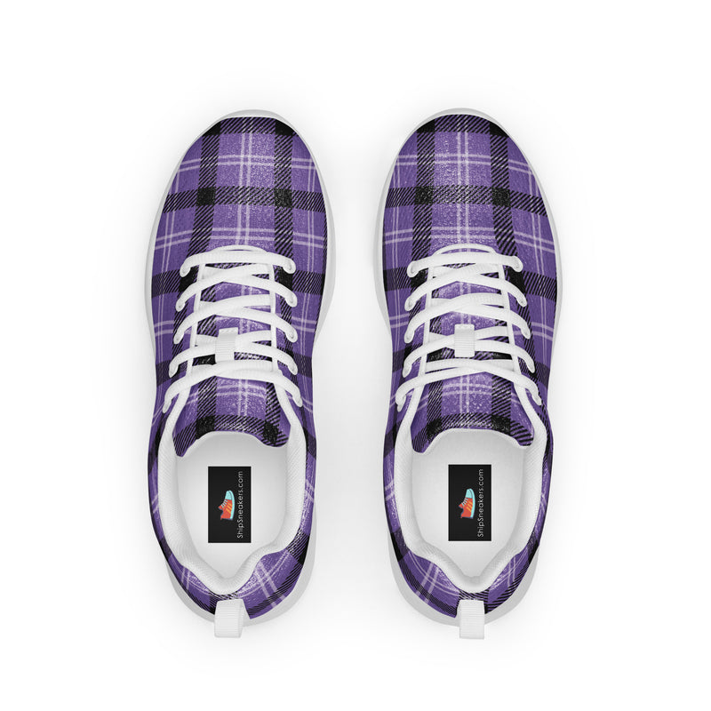 Violet Plaid Athletic #185 - Back View | HA!LO Canvas Sneakers