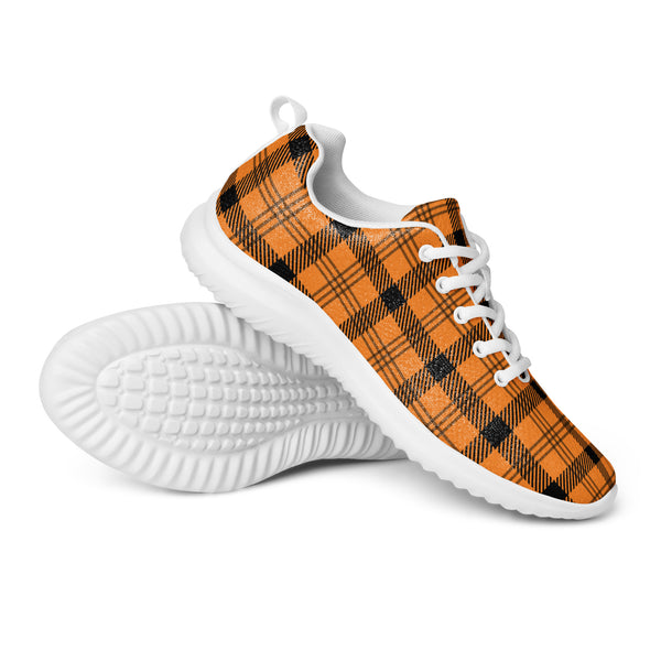 HA!LO Orange Tartan — Men's Canvas Athletic Sneaker