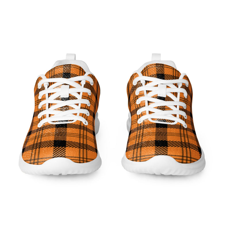 Orange Tartan Athletic #186 - Front View | HA!LO Canvas Sneakers