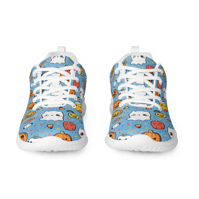 Blue Emoji Paw Athletic #190 - Front View | HA!LO Canvas Sneakers