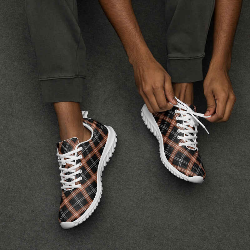 Dark Brown Plaid Athletic #197 - Opposite Side | HA!LO Canvas Sneakers