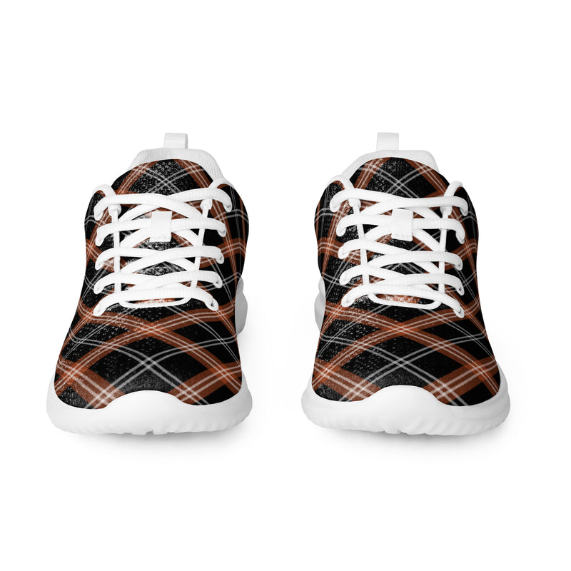 Dark Brown Plaid Athletic #197 - Front View | HA!LO Canvas Sneakers
