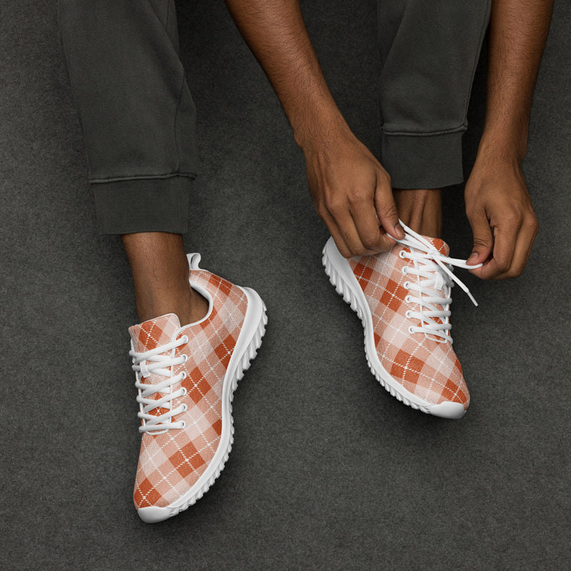 Orange Plaid Stripe Athletic #198 - Opposite Side | HA!LO Canvas Sneakers