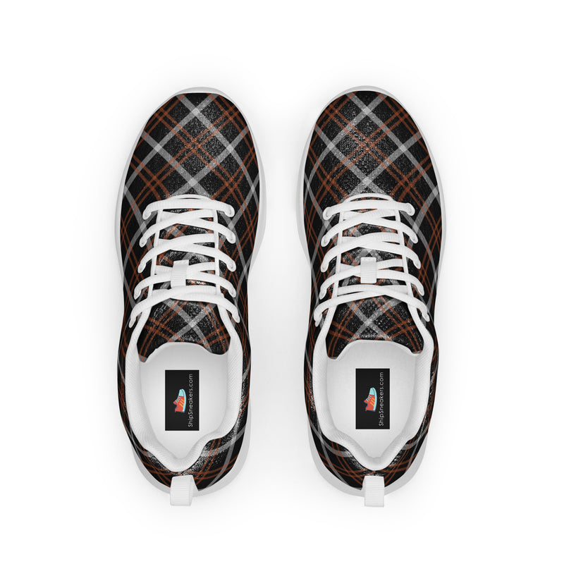 Black Check Athletic #201 - Back View | HA!LO Canvas Sneakers