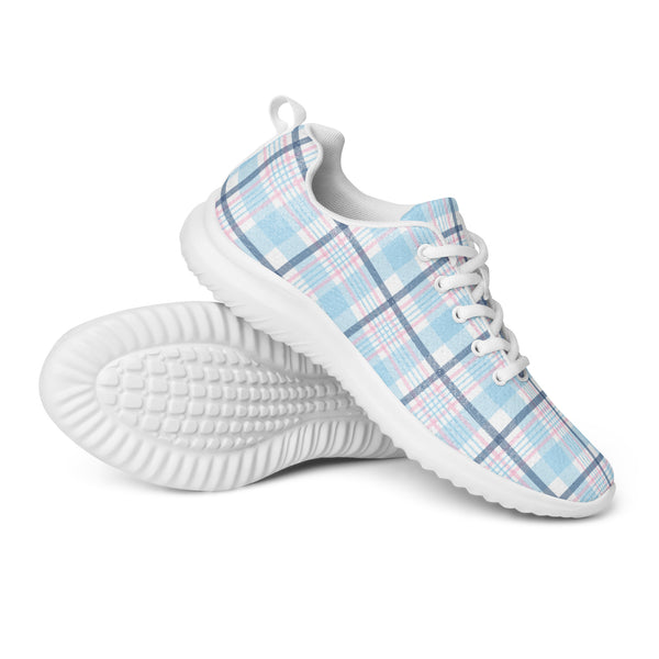 HA!LO Chambray Plaid — Men's Canvas Athletic Sneaker