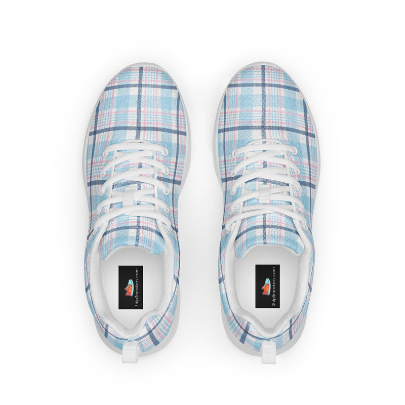 Chambray Plaid Athletic #206 - Back View | HA!LO Canvas Sneakers