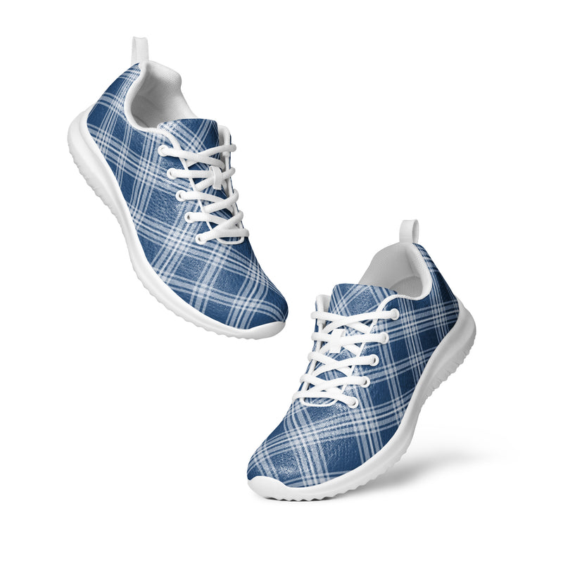 Blue Check Athletic #207 - Top Down View | HA!LO Canvas Sneakers