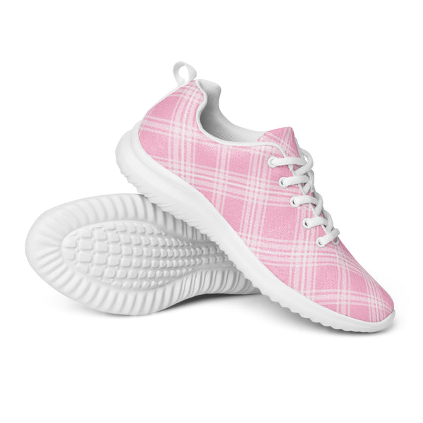 HA!LO Blue Pink Plaid — Men's Canvas Athletic Sneaker