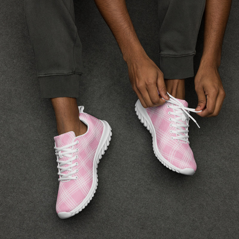 Blue Pink Plaid Athletic #209 - Opposite Side | HA!LO Canvas Sneakers