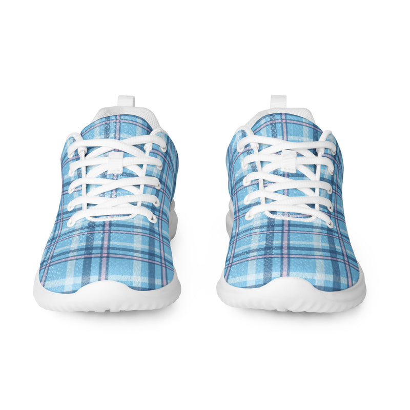 Sky Blue Plaid Athletic #210 - Front View | HA!LO Canvas Sneakers