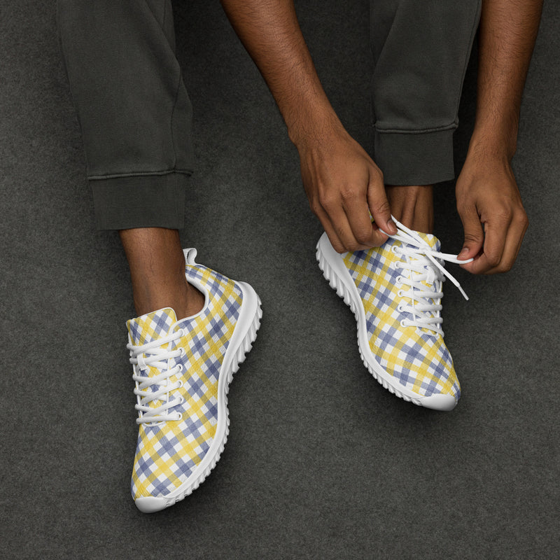 Yellow Gingham Athletic #215 - Opposite Side | HA!LO Canvas Sneakers