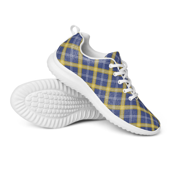 HA!LO Navy Gold Plaid — Men's Canvas Athletic Sneaker