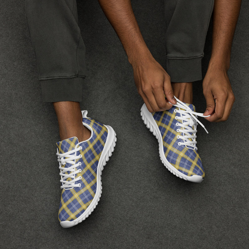 Navy Gold Plaid Athletic #216 - Opposite Side | HA!LO Canvas Sneakers