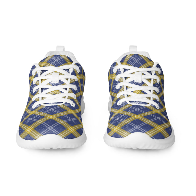 Navy Gold Plaid Athletic #216 - Front View | HA!LO Canvas Sneakers