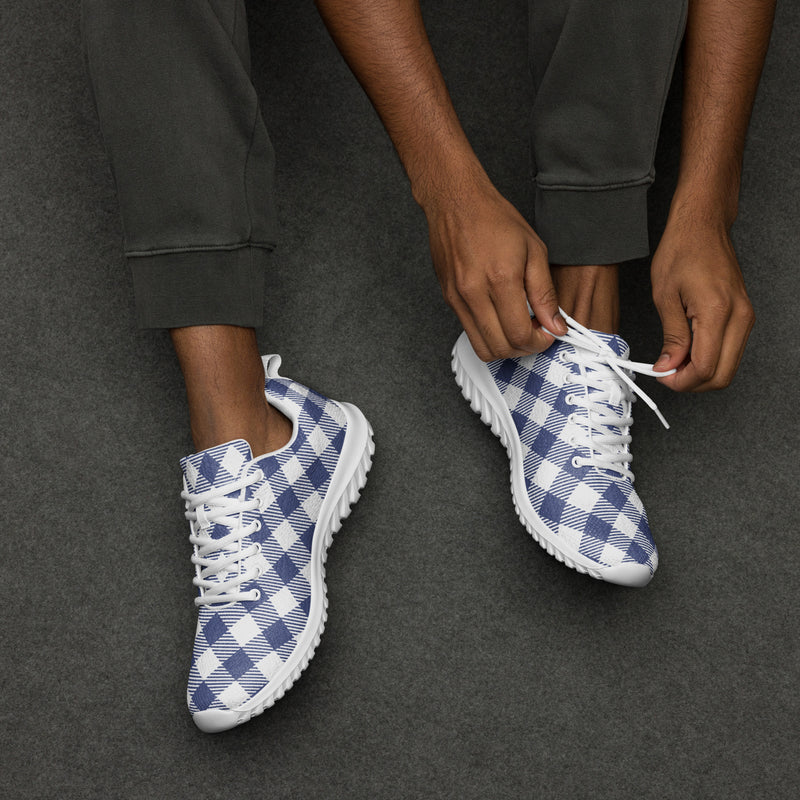 Navy Gingham Athletic #217 - Opposite Side | HA!LO Canvas Sneakers