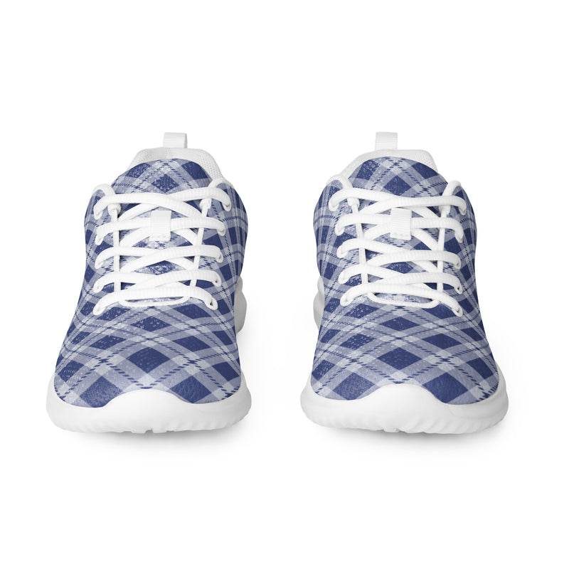 Blue Plaid Athletic #219 - Front View | HA!LO Canvas Sneakers