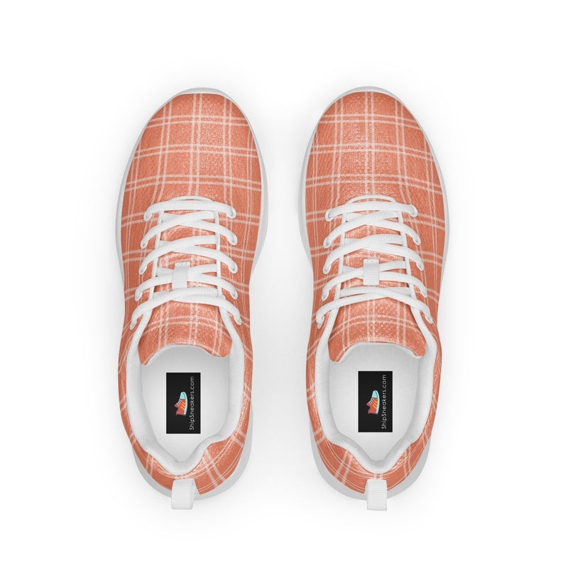 Peach Grid Athletic #222 - Back View | HA!LO Canvas Sneakers