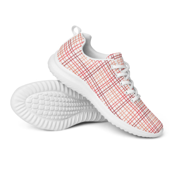 HA!LO Salmon Plaid — Men's Canvas Athletic Sneaker
