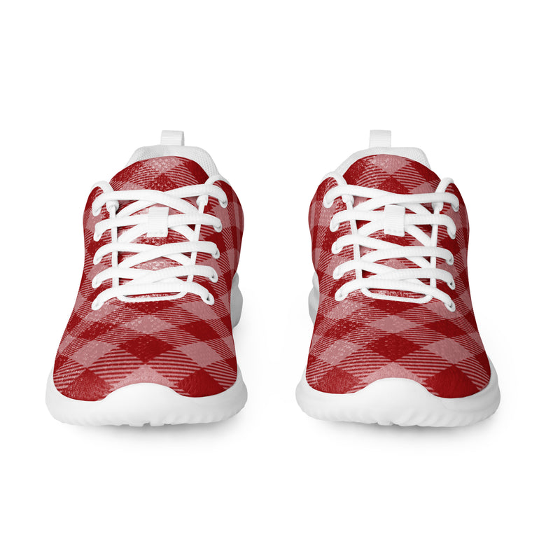 Red Buffalo Check Athletic #225 - Front View | HA!LO Canvas Sneakers