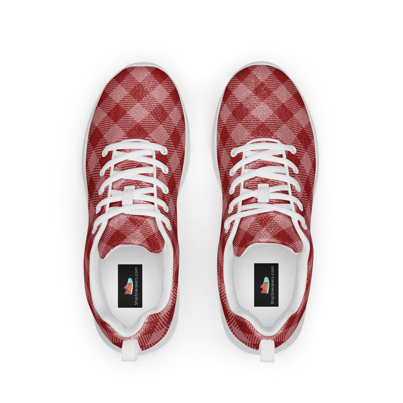 Red Buffalo Check Athletic #225 - Back View | HA!LO Canvas Sneakers