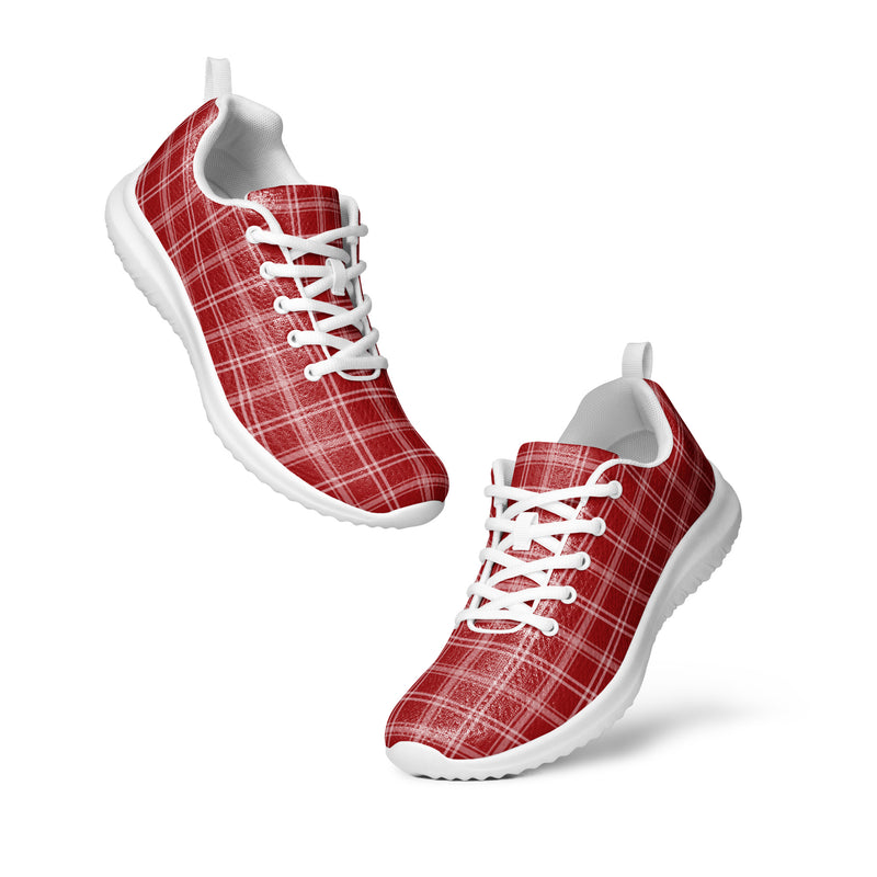 Cranberry Plaid Athletic #226 - Top Down View | HA!LO Canvas Sneakers