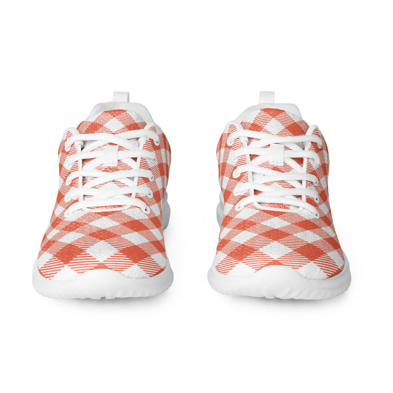 Coral Gingham Athletic #229 - Front View | HA!LO Canvas Sneakers