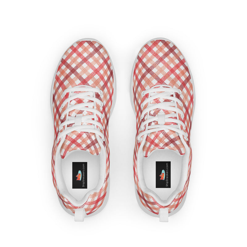 Pink Plaid Athletic #231 - Back View | HA!LO Canvas Sneakers
